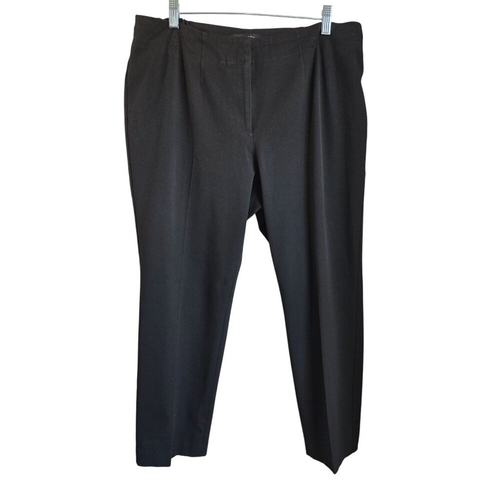 Talbots Woman Sz 14W Petites Black Dress Pants Straight Trousers Business